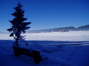 Le lac des Taill�res en hiver