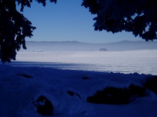 Le lac des Taill�res en hiver